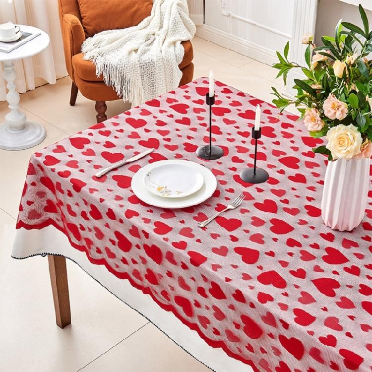 Runner da Tavola a Forma di Cuore in Pizzo per San Valentino Runner da Tavola Rosso Copertura per Anniversario Matrimonio Tappetini per Tavolo da Cucina e Sala da Pranzo