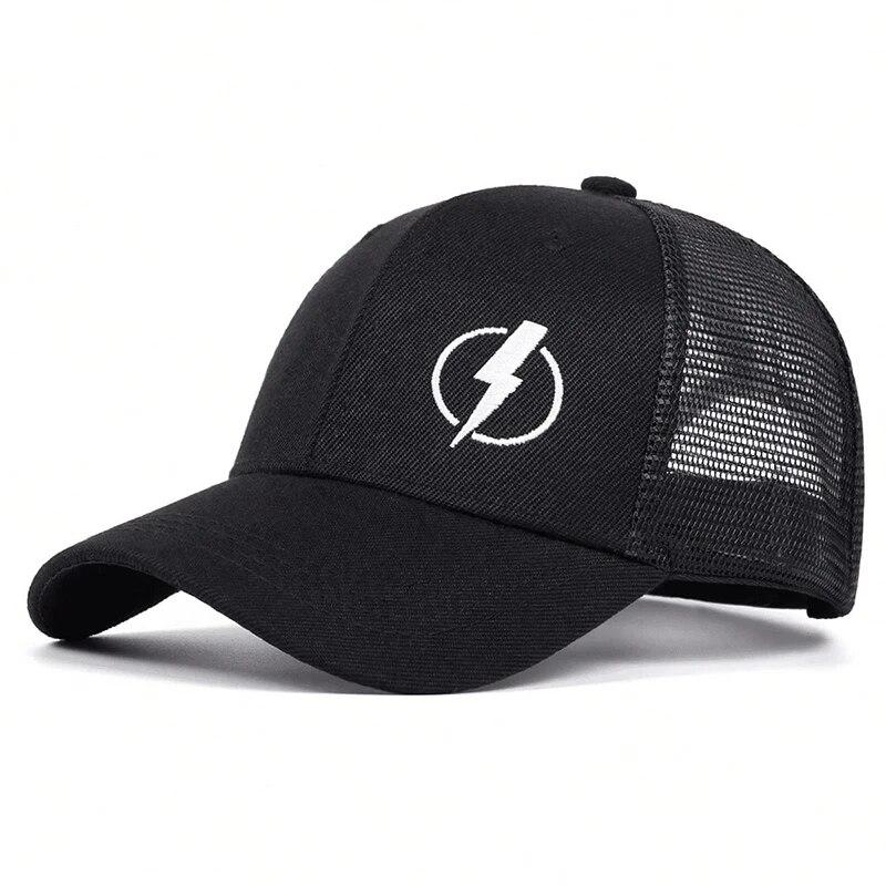 

Unisex Lightning Embroidery Baseball Net Caps Spring And Summer Outdoor Adjustable Casual Hats Sunscreen Hat
