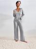2025 Autumn/Winter Women's Wide-Leg Tracksuit: Casual Long-Sleeve Two-Piece Set for Commuting & Multi-Occasion Wear