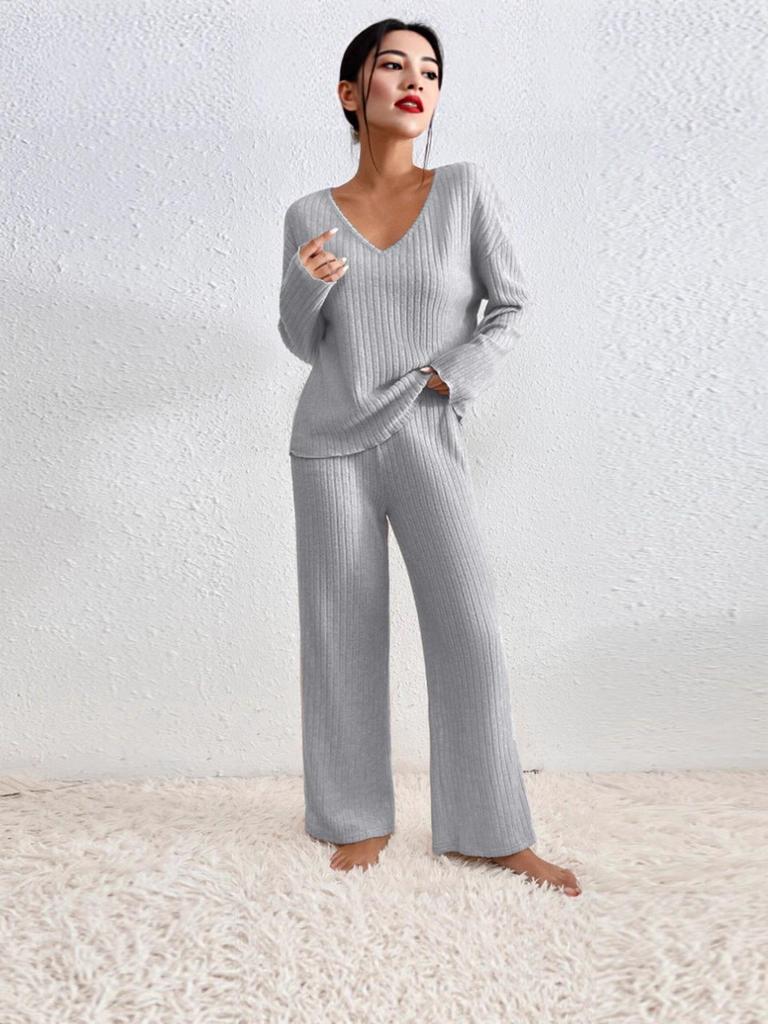 2025 Autumn/Winter Women's Wide-Leg Tracksuit: Casual Long-Sleeve Two-Piece Set for Commuting & Multi-Occasion Wear