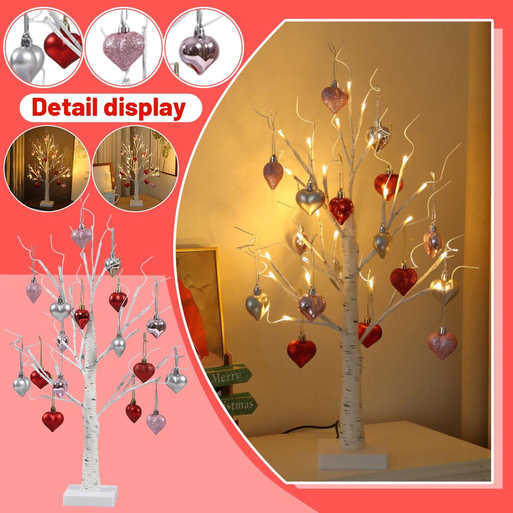 New LED Heart Tree Lamp, Valentine's Day Gift Lamp, Creative Gift For Girls, Night Light, Room Decor Lamp