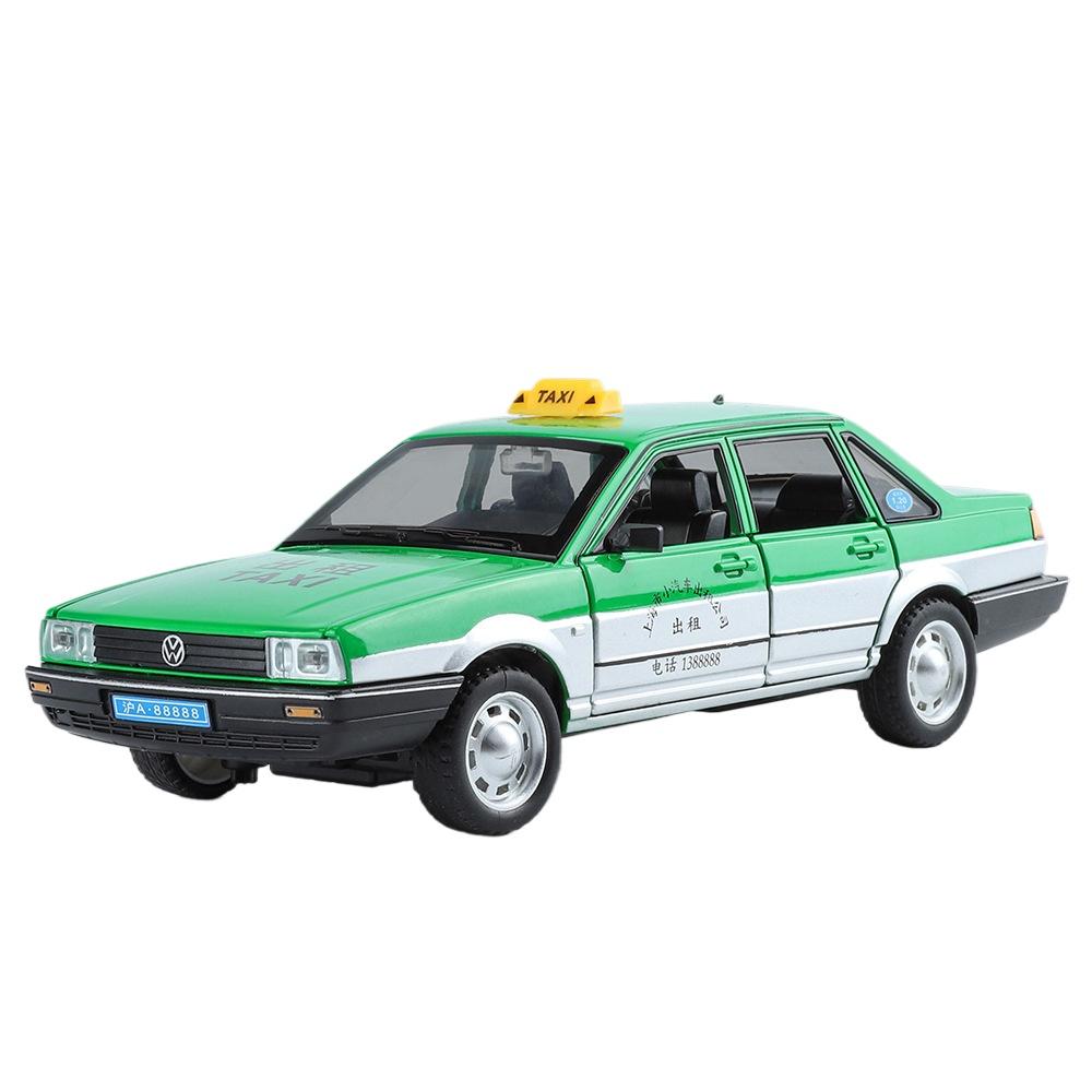 

1/24 Santana Taxi Alloy Model Collection Living Room Car Decoration Toys Gifts зелёный
