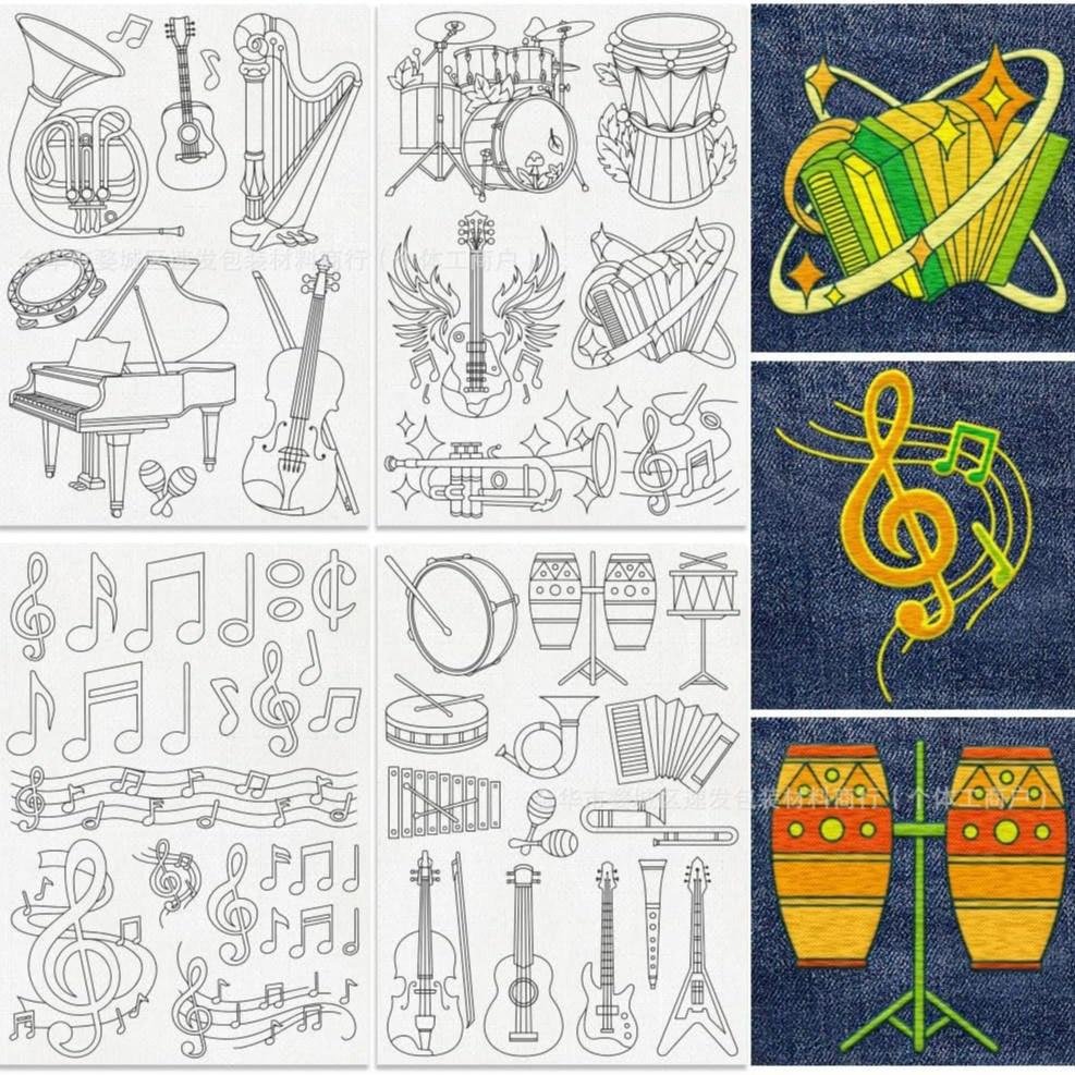 A4 Koi Fish Airplane Ball Suit Pattern Embroidery Stabilizer - Self-Adhesive Water-Soluble Nonwoven Fabric for Easy Stitching