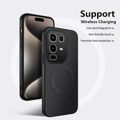 Note 40 New Carbon Fiber Magnetic Case For Infinix Note 30 40 50 Wireless Charging Shockproof Silicone Bumper Cover Note 50 Pro