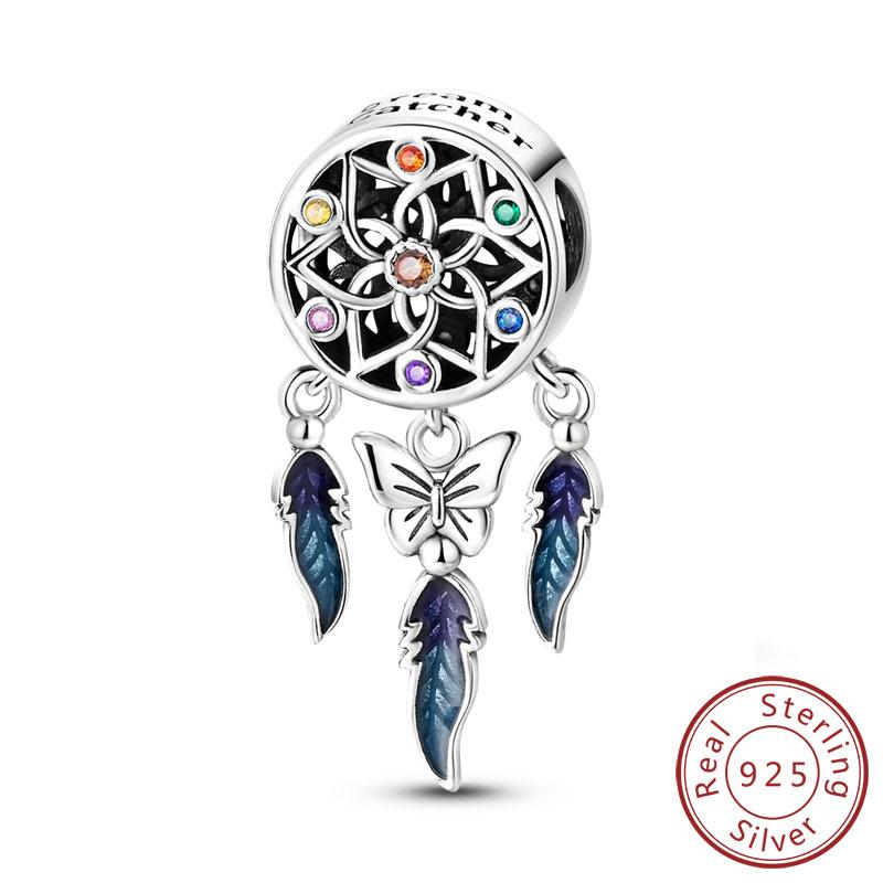 Originale Kupferanhänger Perlen Anhänger Bunte Traumfänger Glücksbringer Passend für Armbänder Halsketten Frauen DIY Schmuck