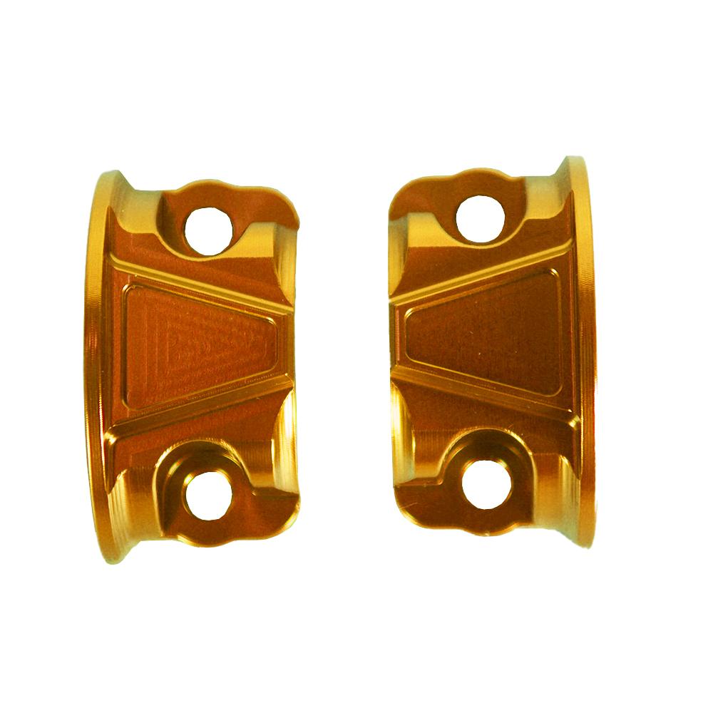 

Perch Clamp Motorcycle Black Handlebar Brake Clutch Master Cylinder Mirror Clamp Cap Mount Bracket for Dyna Softail 2008-2023 золотий