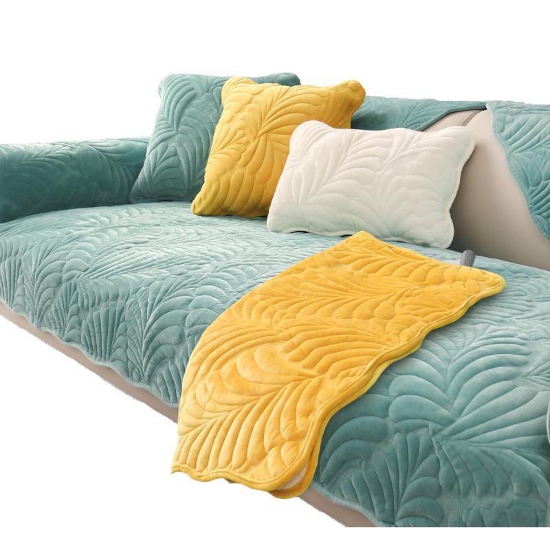 Simple Winter Sofa Cushion Winter Dutch Fleece Short Plush Seat Cushion Cushion Cover Towel Sofa Cover Non-Slip Thickened