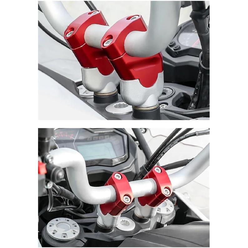 For Suzuki DL650 V-Strom 650 DL 650 VStrom 650 VStrom650 Motorcycle Handlebar Heightening Riser Bar Clamp Mount Fits(Color:22mm Black6)