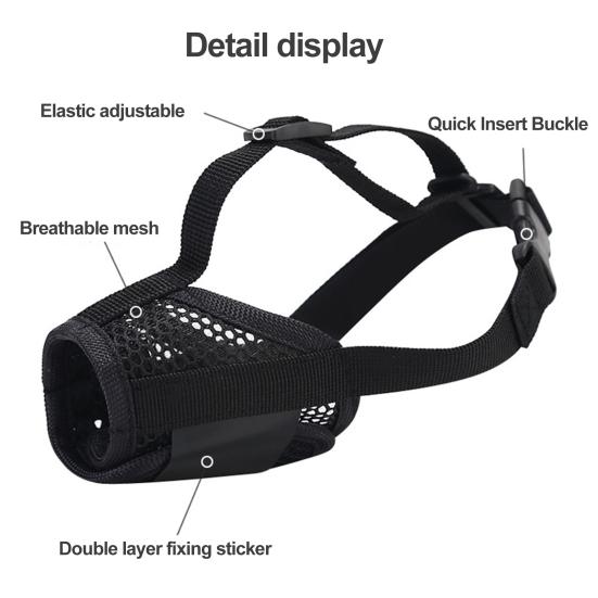 Yousheng Dog Muzzle Widened Fastener Tape Design Adjustable Breathable Anti-biting Pet Mouth Guard Pet Supplies