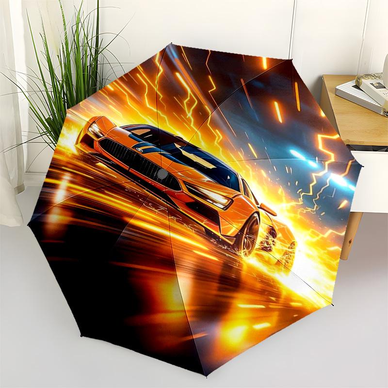 

Speed, Automotive Themed Automatic Opening and Closing Umbrella, Compact Travel Umbrella, Lightweight and Portable, Suitable for Beach Commu