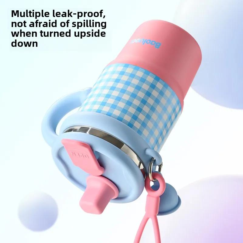 Isolierbecher Edelstahl Isolierter Eisbecher Doppelwandig Trinkbecher Student Strohhalm Wasserbecher Große Kapazität Hoher Schönheitswert Becher Neu