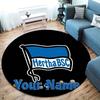 Hertha BSC Custom Name Round Area Rug,Carpet Rug for Living Room Bedroom Sofa Playroom Decor,Non-slip Floor Mat