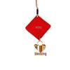 Premium Leather Car Charm: Blessing Luck Pendant with High-Grade Text
