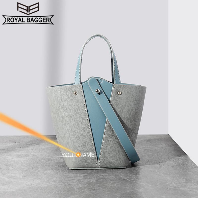 

Royal Bagger из натуральной коровьей кожи, женская сумка, модная сумка через плечо, женская простая композитная сумка-ведро 2369