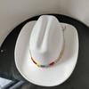 New White Western Cowboy Hat For Men And Women Jazz Cowboy Hat Color Belt Accessories Panama Sombrero Hombre Hat