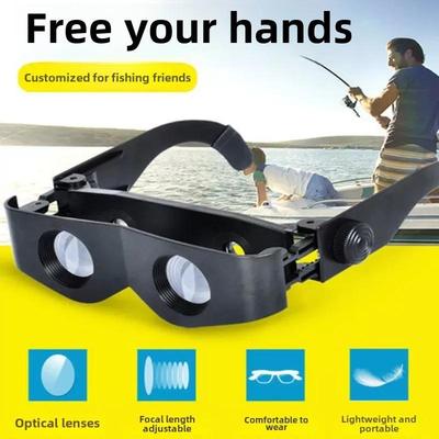 1PC Black Portable Glasses Style Telescope Magnifier Binoculars For Fishing Hiking Concert Main Body15*4.5*3.5cm