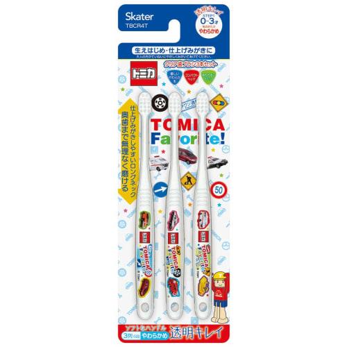 Skater Soft Toothbrush for Infants (0-3 Years Old), Tomica Design, 3-Pack, TBCR4T