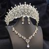 Corona Nuziale per Sposa Confezione da 3 Pezzi Tiara Orecchini Collana Set di Gioielli Sposa Festa Ballo di Fine Anno Costume Gioielli Accessori