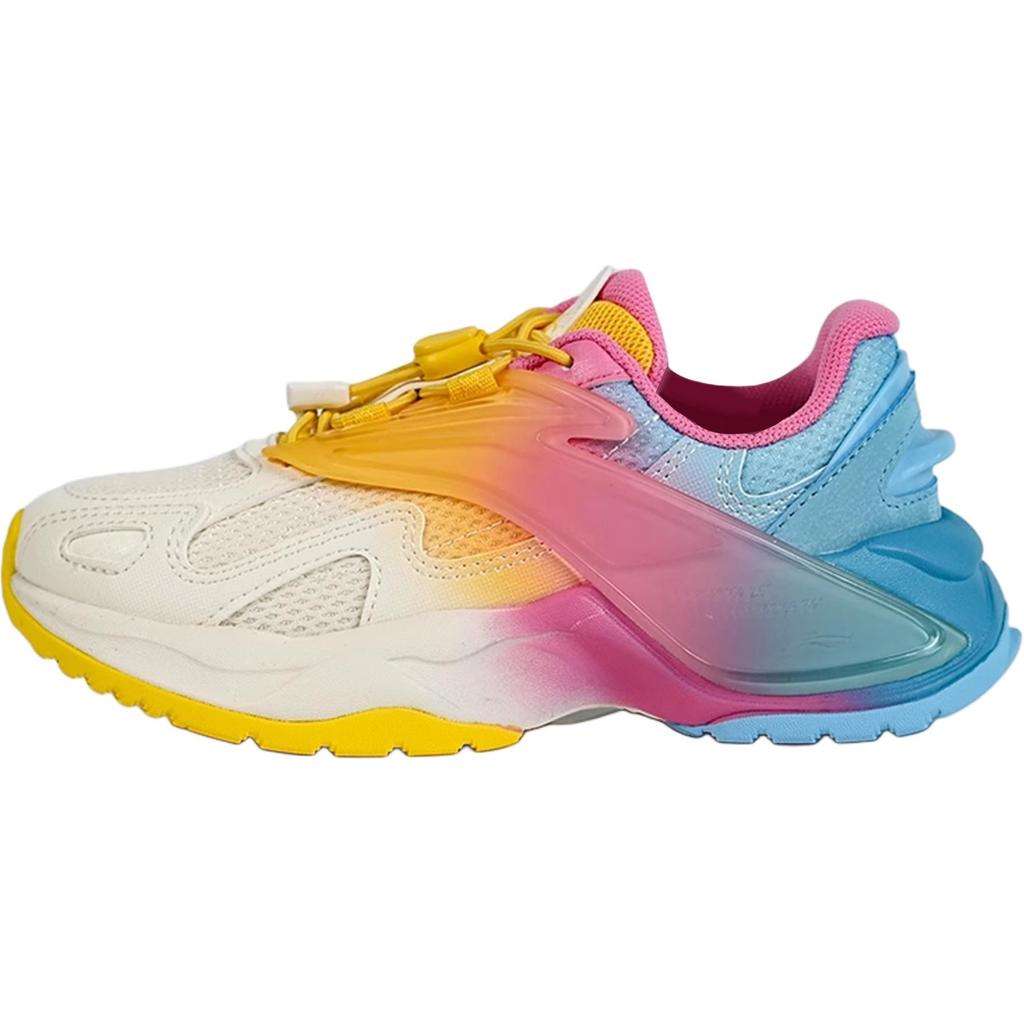Li Ning Kids Fashion Comfortable Non-Slip Shock Absorbing Wear-Resistant Low-Top Running Shoes Kids sneaker White Blue YKCV092-2