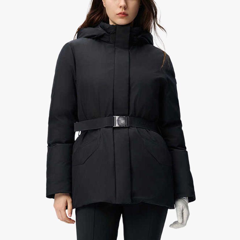 Fila Golf Series Fashion Waist-Defining Hooded Down Jacket Women Outerwear Deep-Black A11W445920FBK