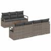 Garden Sofa Set with Storage 8 Pcs Grey Poly Rattan