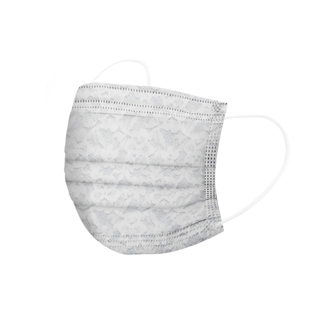 Unisex Women Man Lace Print Disposable Face Mask 3Ply Ear Loop Anti-PM2.5 Mask