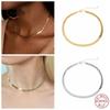 Tone Choker Pendant Necklace Female Clavicle Chain For Women Flat Snake Necklaces Jewelry CollaresTrendy Necklaces