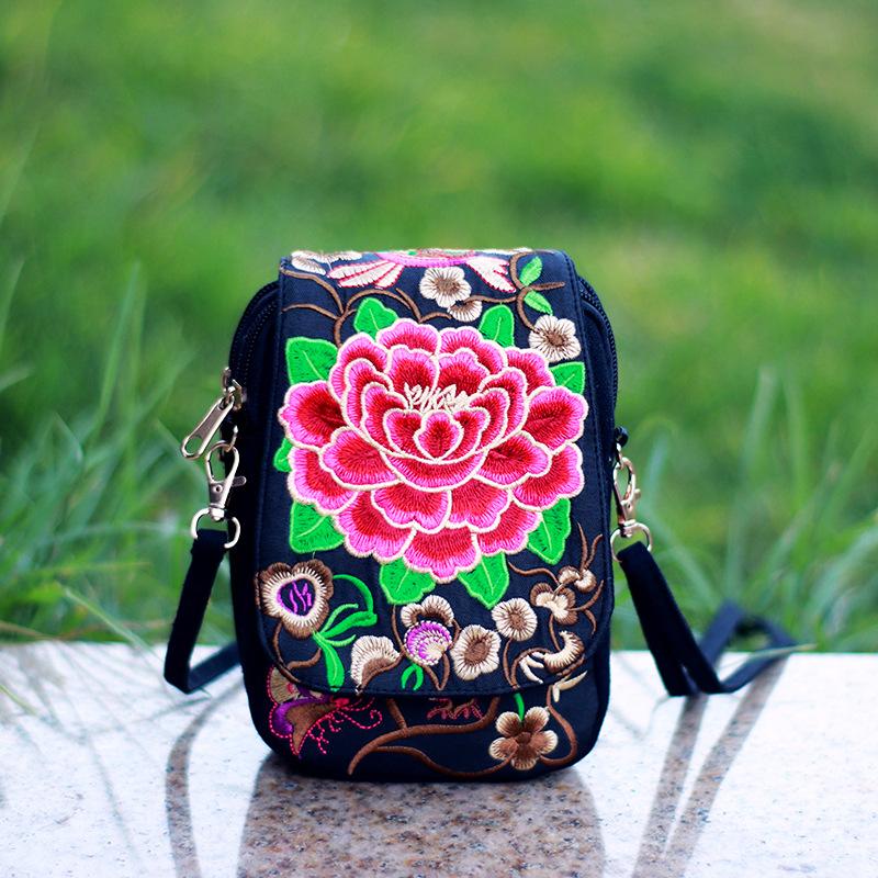 Yunnan Double Flip Embroidery Bag Embroidery Mini Small Bag Change Bag Mobile Phone Bag