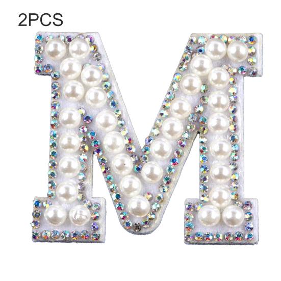 2Pcs DIY Handmade Patch Decor Fabric Adorable English Letter Shape Patch Sticker for Bag