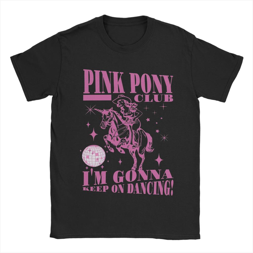 Chappell Roan Pink Pony Club 100 Cotton T-Shirt For Men Summer  Vintage T-Shirts Crewneck Hippie Tees Oversize Pattern Tops