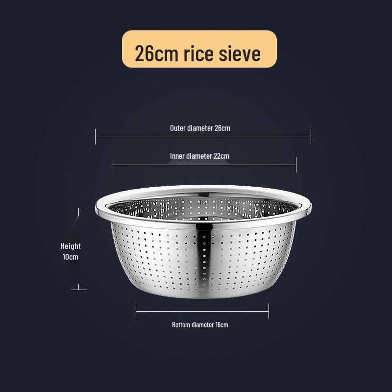 Stainless Steel Double Layer Kitchen Colander and Rice Washer