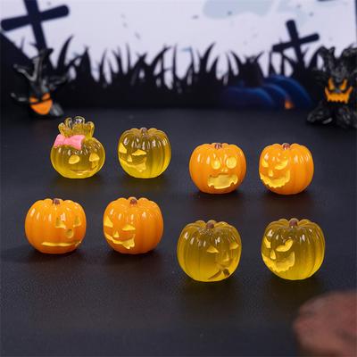 Halloween Micro Noctilucent Dýně Krajina Miniaturní figurky Pryskyřice Ornamenty DIY Domeček pro panenky Dekorace Auto Ornament Dárek