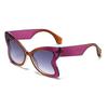 Women's Retro Butterfly Sunglasses - Elegant Color Block Design with Sun Protection