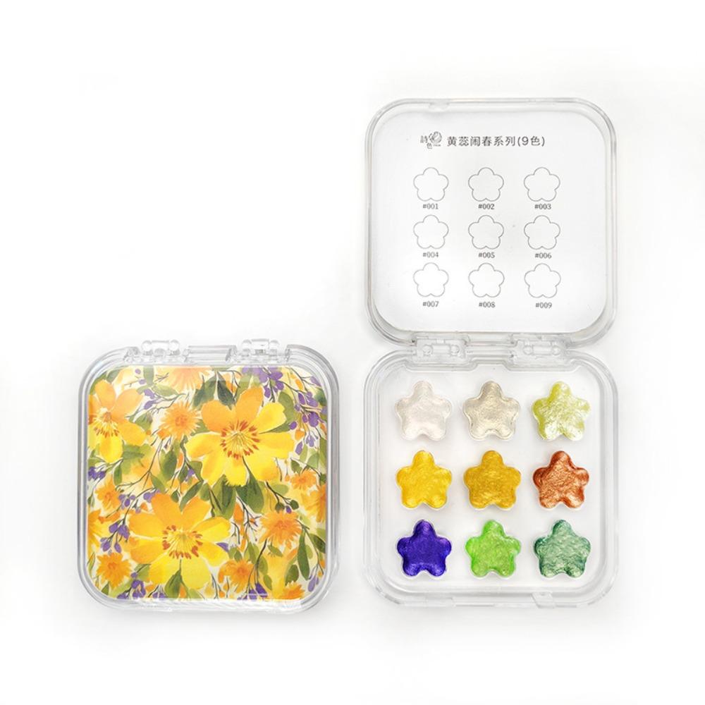 

9 Colors Watercolor Paint Set Solid Painting Pigment Set Oil Painting Kit Painting Practice Set C