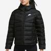 Nike Geacă de puf cu glugă pentru femei, outerwear, negru, cu imprimeu logo în culoare solidă, DR1585-010