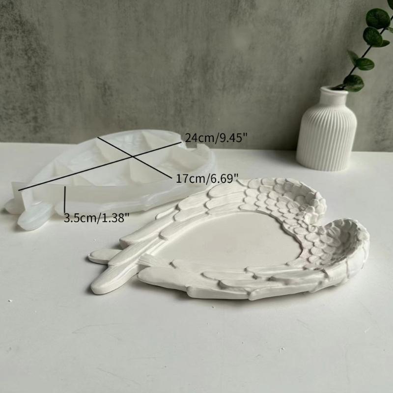 Wing Love-heart Silicone Mould Feather Dish Plaster Resin Mold  Drip Mould Crystal Epoxy Mold for  Craft