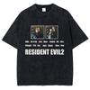 Îmbrăcăminte stradală Hip Hop Tricou spălat cu apă Tricou imprimat Resident Evil Tricou din bumbac cu mânecă scurtă Harajuku pentru bărbați