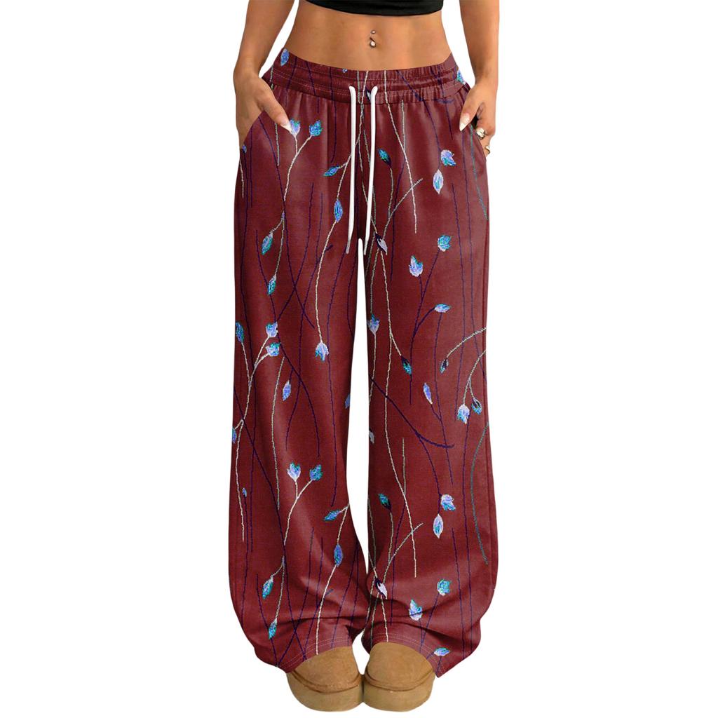 Damskie Codzienne i Modne Elastyczne Spodnie z Szerokimi Nogawkami