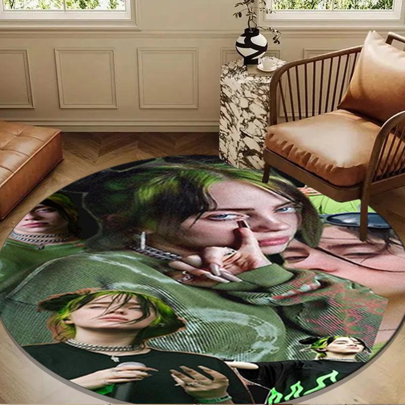 Bi-llie music Artwork Round Rug for Livingroom,Bedroom, Palyroom, Chair Rug, Area rug, Circle Carpet, Large Size Fan Christmas gift