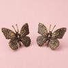 Mini Solid Brass Butterfly Figurines Miniatures Desktop Ornament Antique Copper Insect Statue Home Decoration Craft Accessories