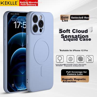 IPhone 12 Pro Case, Apple 12 Pro Protective Cover, Skin-Friendly Liquid Silicone Magnetic Full-Cover Soft Protective Case, Lavender Purple