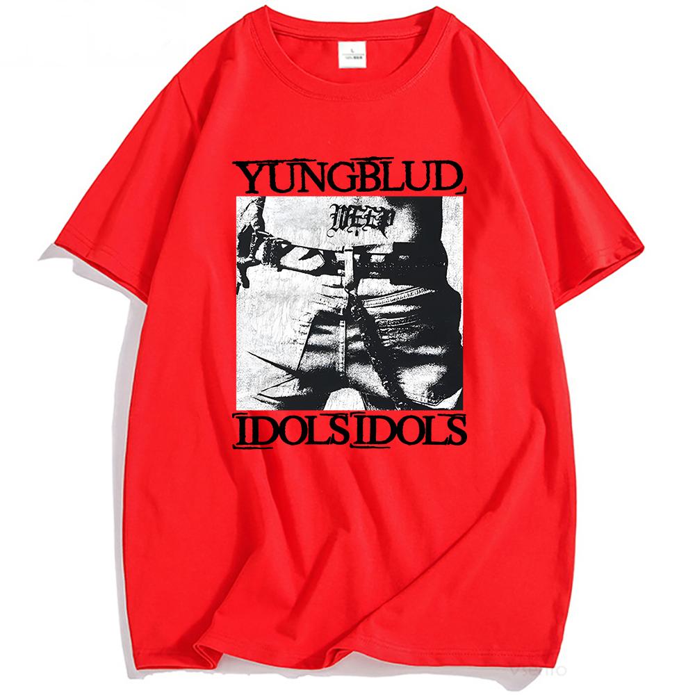 Idols Tetování Tričko YUNGBLUD Zpěvák Potisk Trička Bavlna Krátký Rukáv Letní Tričko Unisex Streetwear Hip Hop Pánská Trička Top
