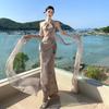 Floating In The World, Dye Rhyme Fairy, Plant Dye Extension Printing Dress, Early Summer Backless Long Dress, Female New