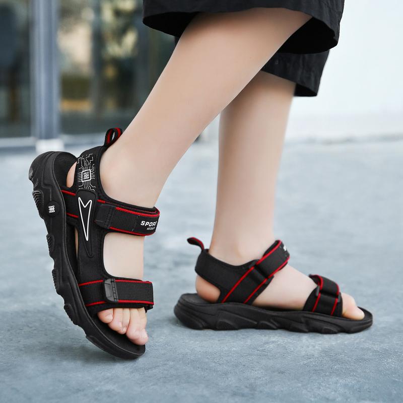 Детская противоскользящая износостойкая модная легкая уличная пляжная обувь на липучке — фото 6