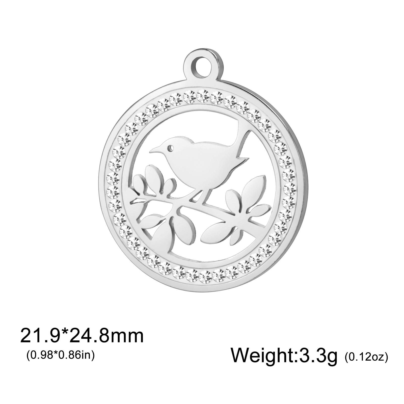 

Teamer 3 pcs/lot Bird and Branch Charms Stainless Steel Gold Color Cute Animals Pendant for Necklace Jewelry Making Wholesale