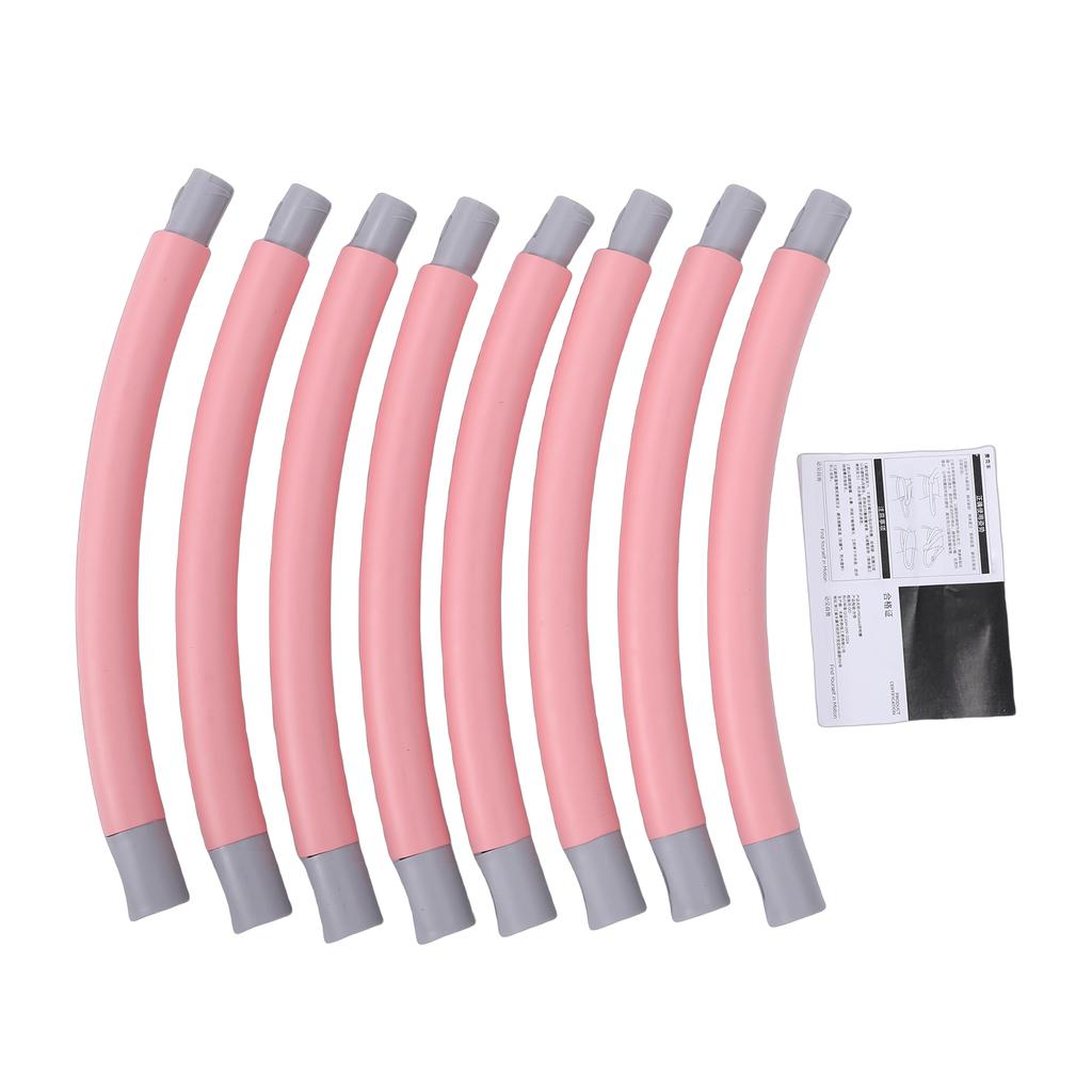 Exercise Hoop for Adults Detachable 8 Sections Weighted Fitness Hoops Portable Home Workout Pink