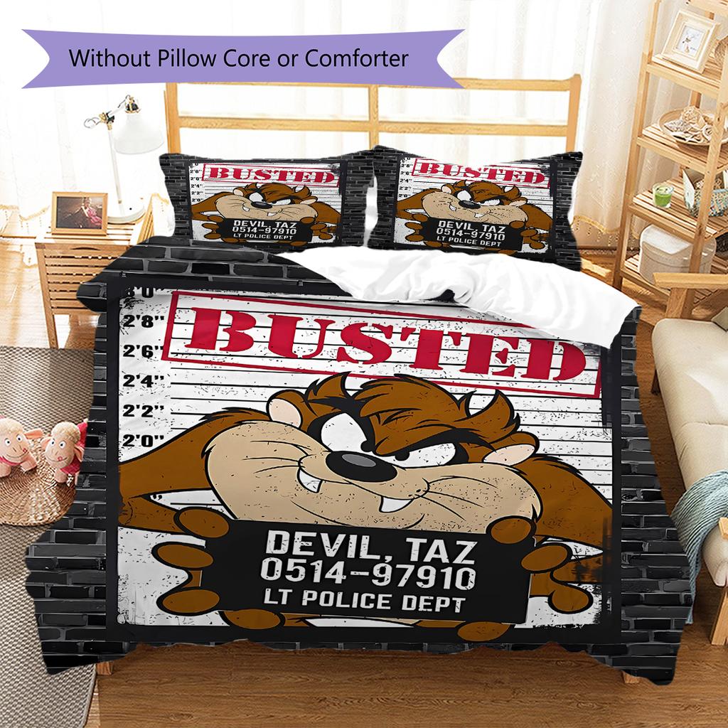 Tazmanian Devil Pattern Bedding,Quilt Set Quilt Cover Pillowcase Home Birthday Gift (1 * duvet cover + 2 * pillowcase, without core)
