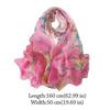 Summer Embroidered Silk Scarf Sun-Resistant Smooth Long Wraps Breathable Chiffon Bandana for Women