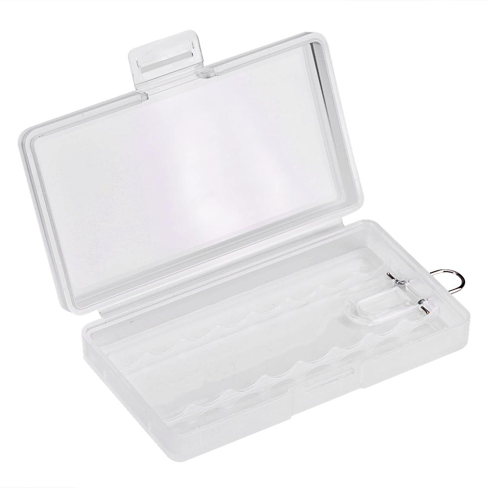 

5 шт. Портативный жесткий прозрачный кейс-держатель из полипропилена для 8 батареек ААА с крючком