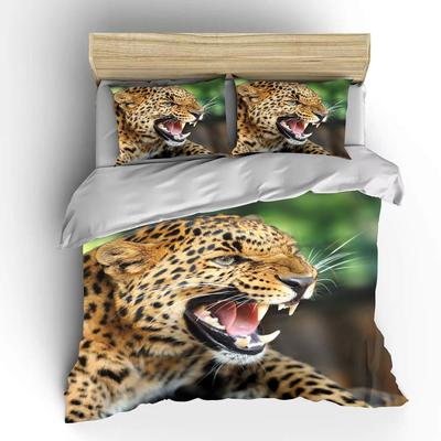 Neues Leoparden-Bettwäscheset 2023, 3D-Tierdruck, Bettbezug, Schwarz-Weiß, Luxus-Heimtextilien, Queen- und Kingsize, für Erwachsene und Kinder